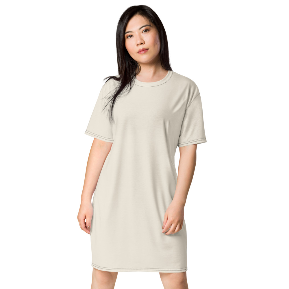 Arnwolf · Vestido playera con estampado completo — Marfil