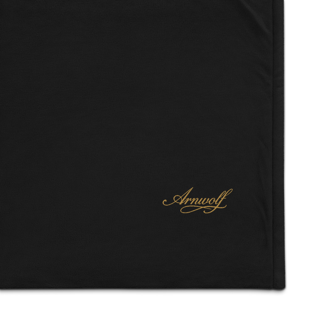Arnwolf · Cobija sherpa premium bordada — Negro