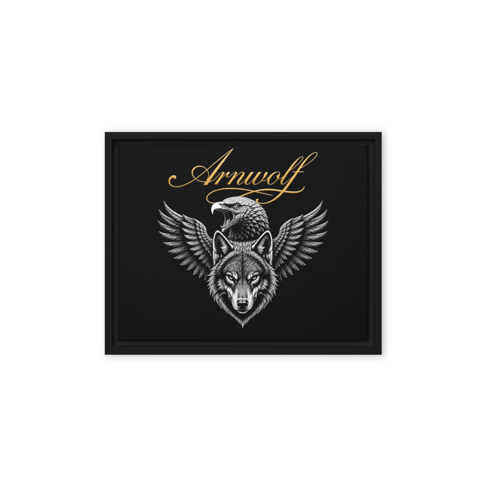 Arnwolf · Lienzo enmarcado (pulgadas) — Negro