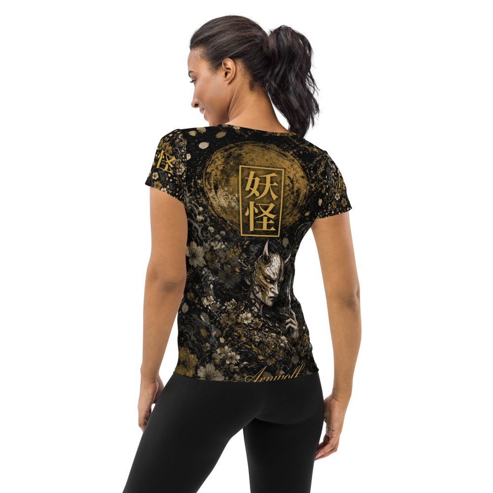 Playera deportiva Yokai · Mujer — Dorado / Negro